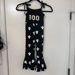 Size 3/4T HALLOWEEN "BOO" / GHOST - ONE-PIECE Overalls ￼